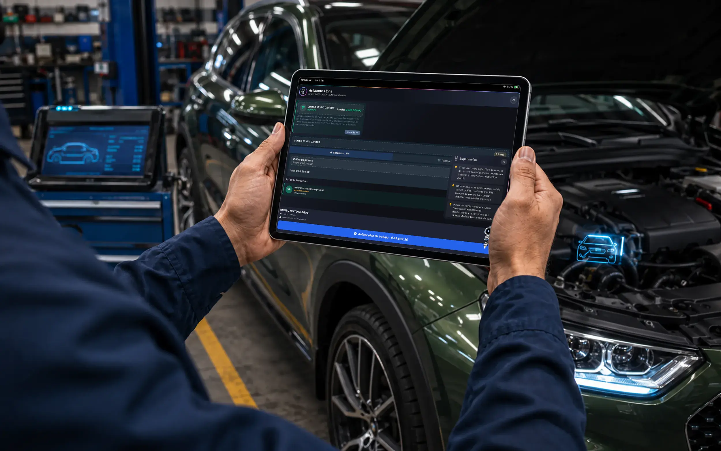 Asistente Alpha IA para software de taller automotriz