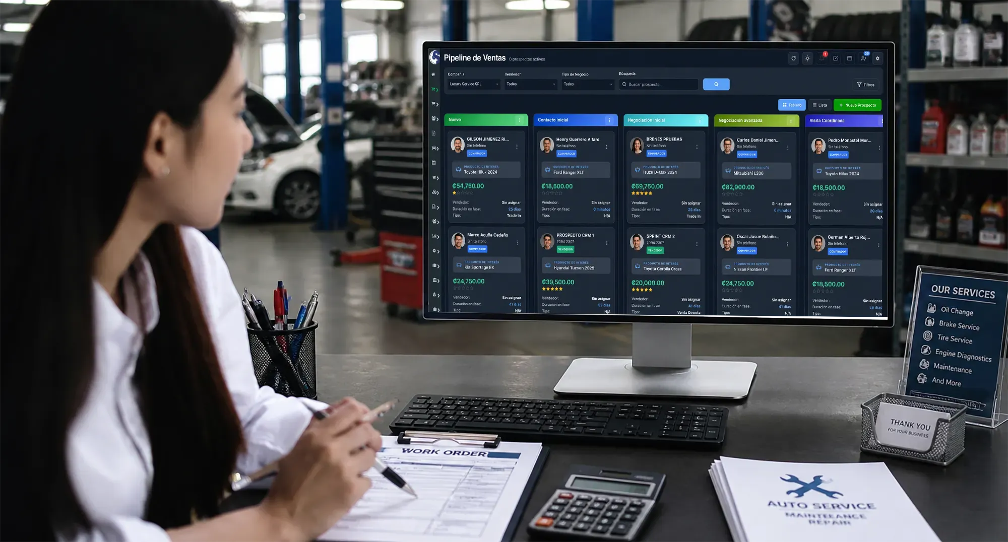 CRM para talleres mecánicos y automotrices con seguimiento comercial, prospectos y ventas