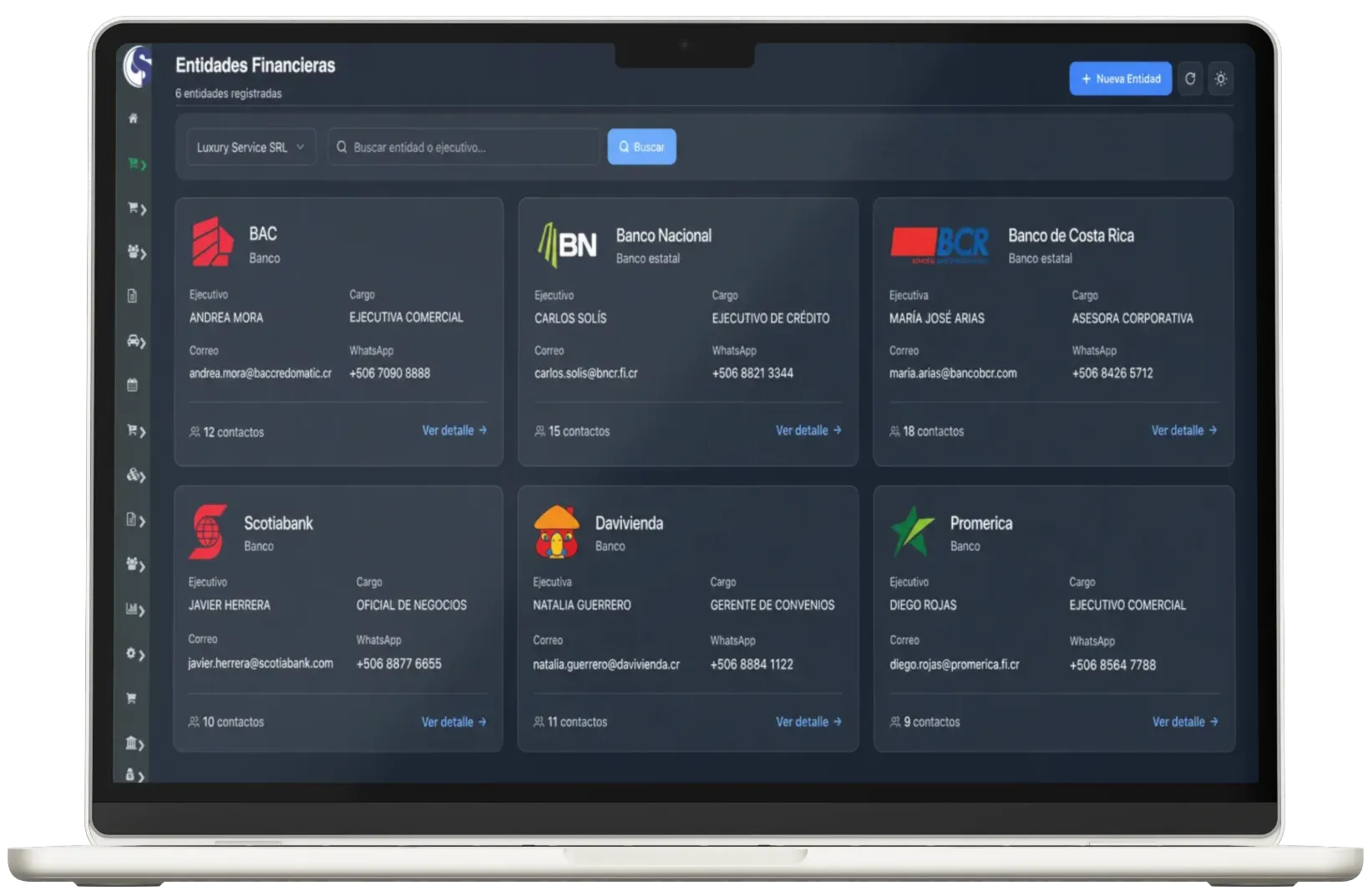 Centralización de entidades financieras y aseguradoras en el CRM para talleres de Taller Alpha