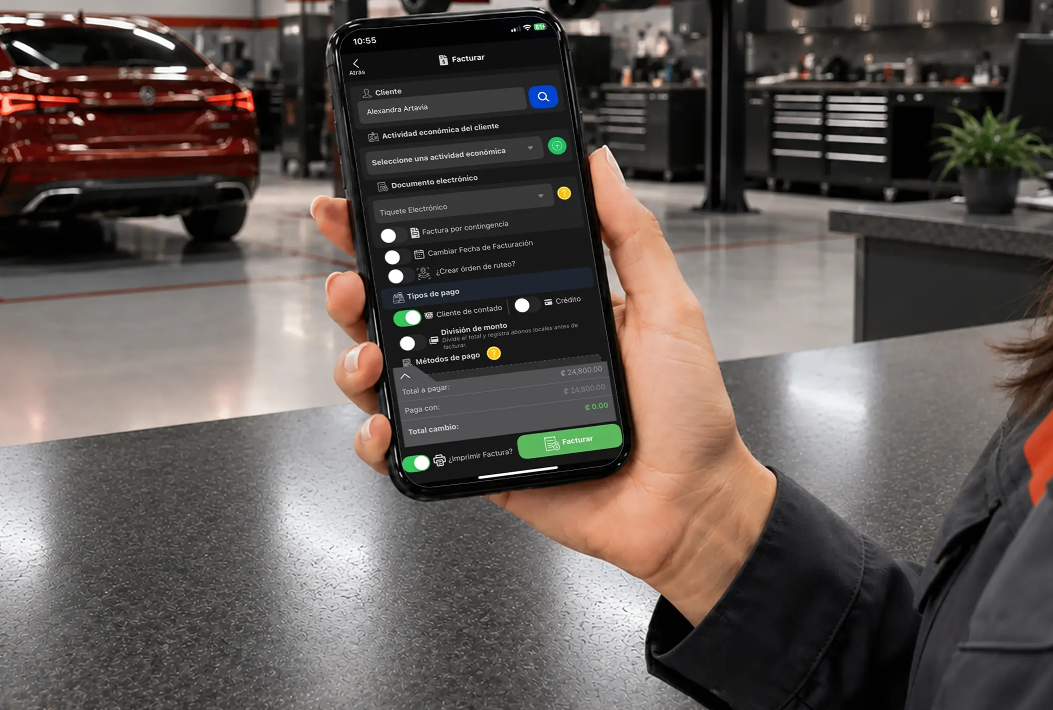 Facturación electrónica desde la app de Taller Alpha para talleres mecánicos y automotrices