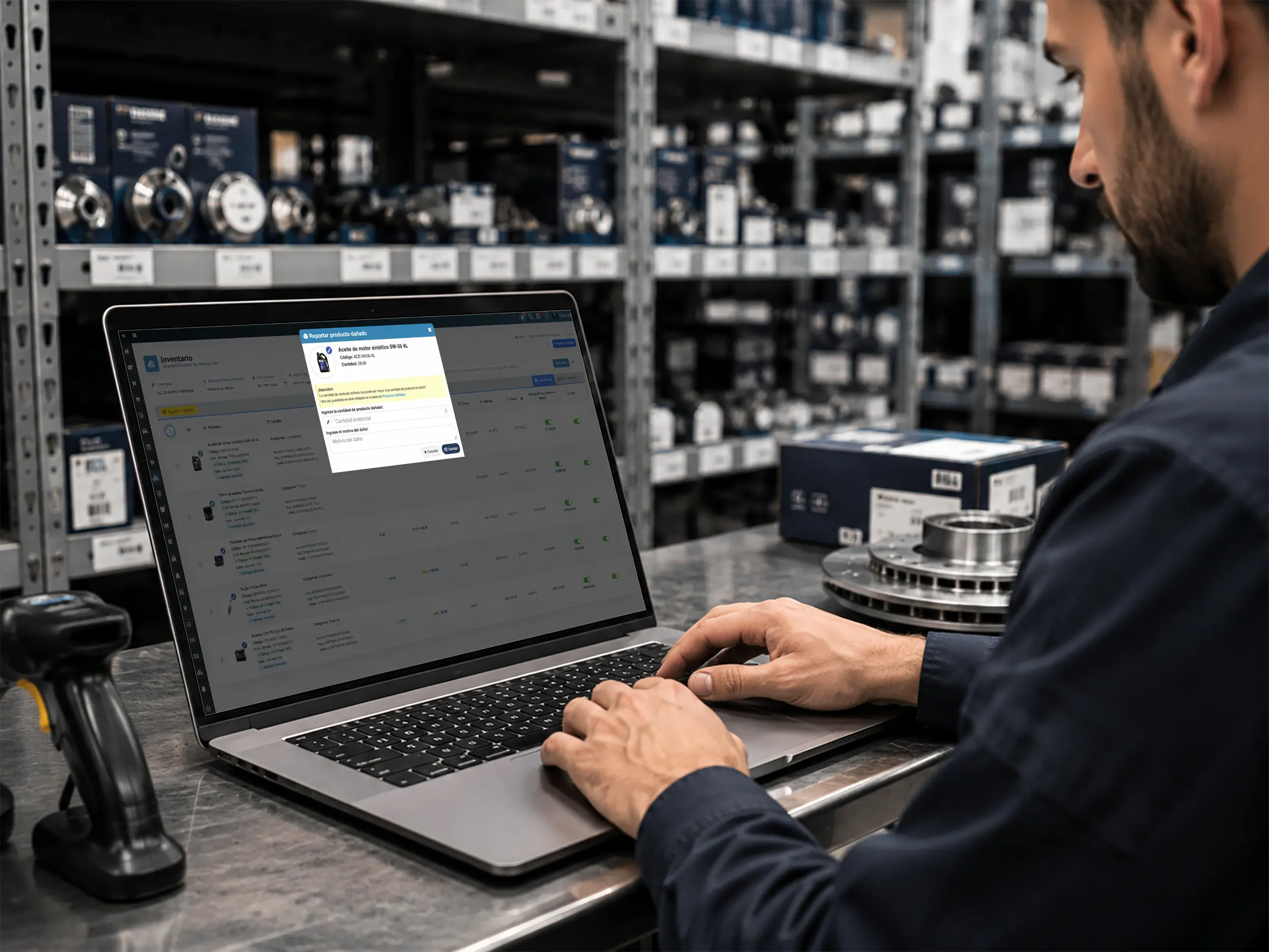 Control de mermas y productos dañados para reportes de inventario automotriz