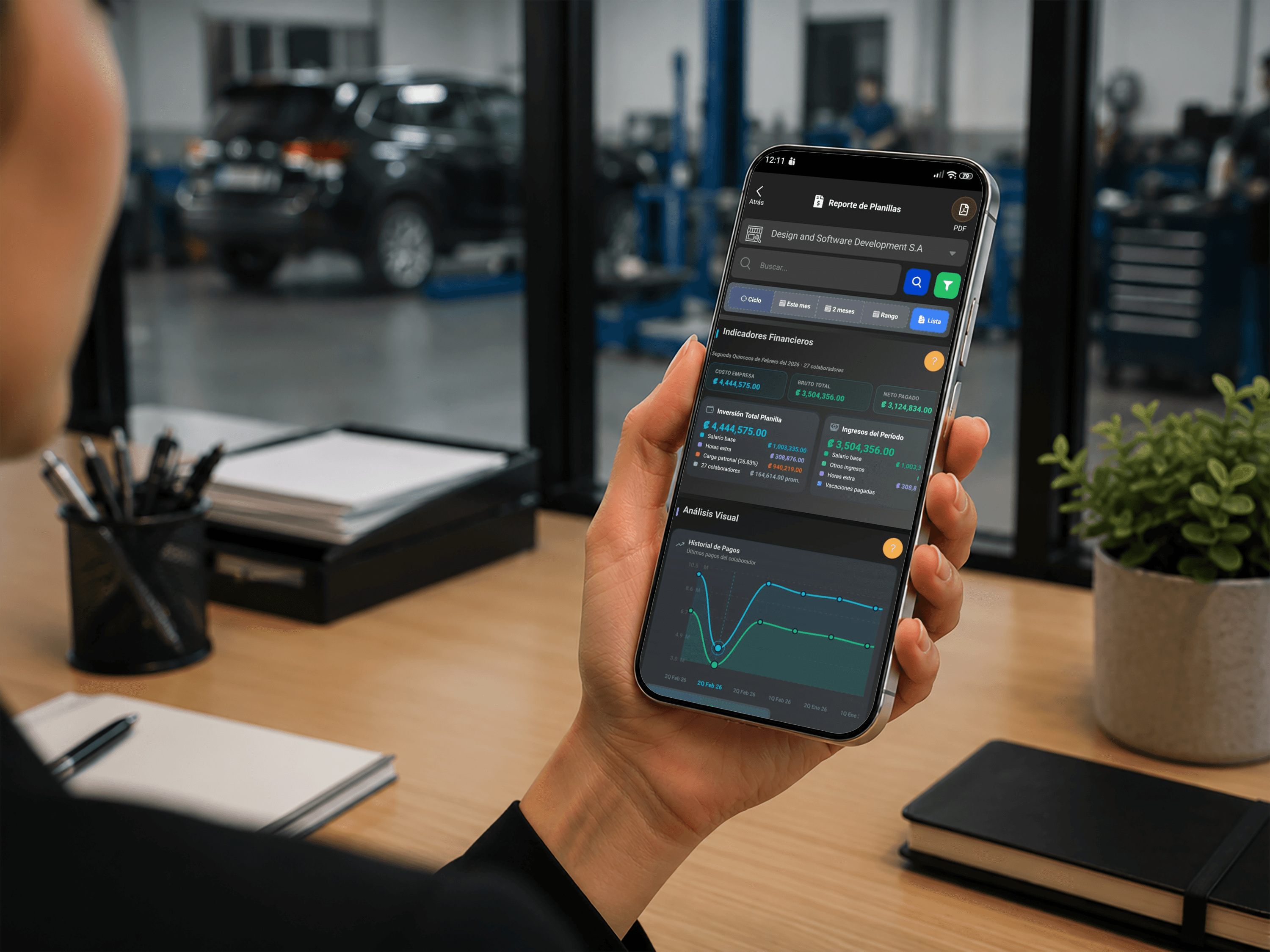 App de recursos humanos para talleres con consulta móvil de recibos, horas y solicitudes