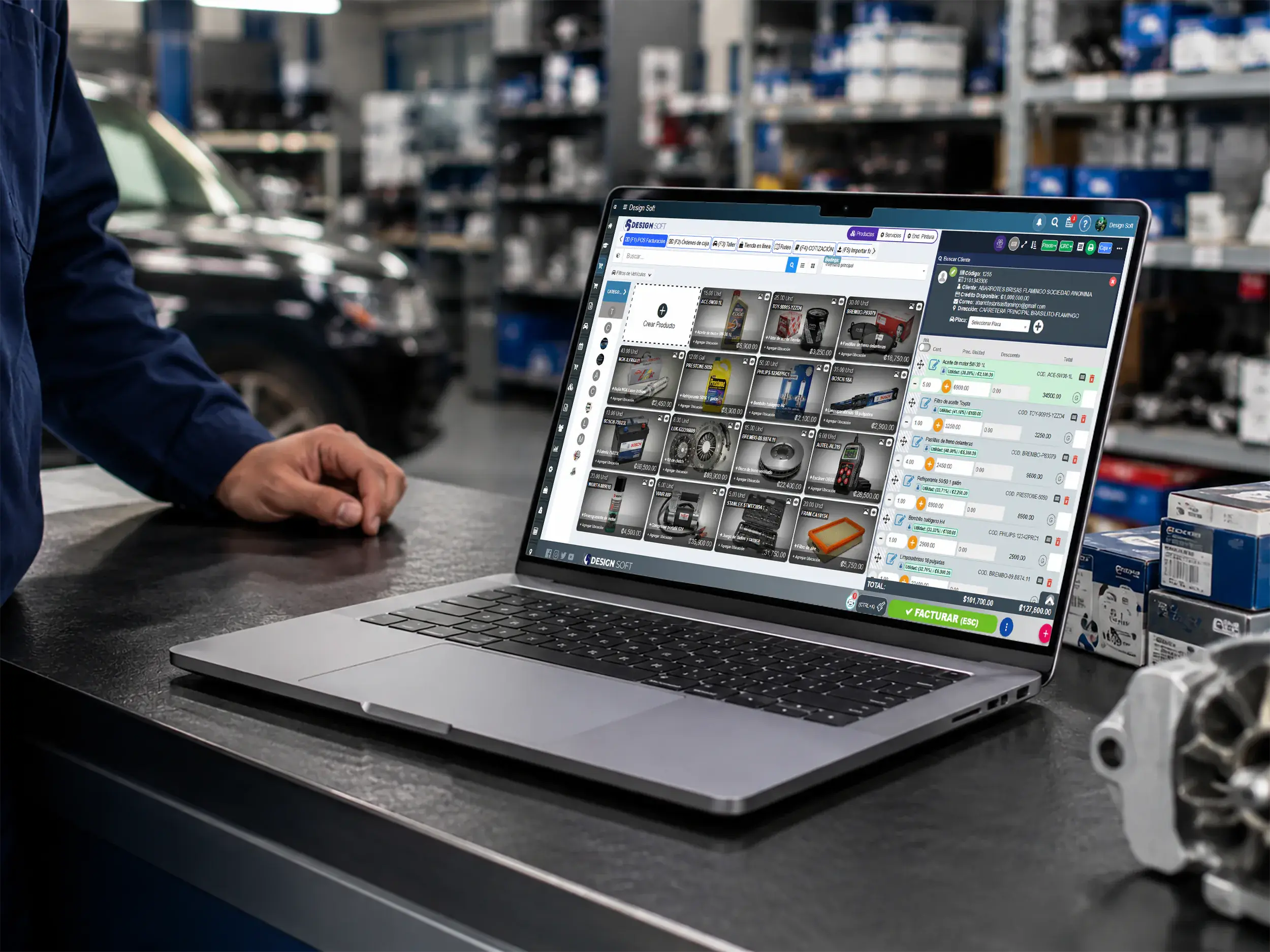 Punto de venta para talleres mecánicos con cobro de servicios y repuestos desde una sola plataforma