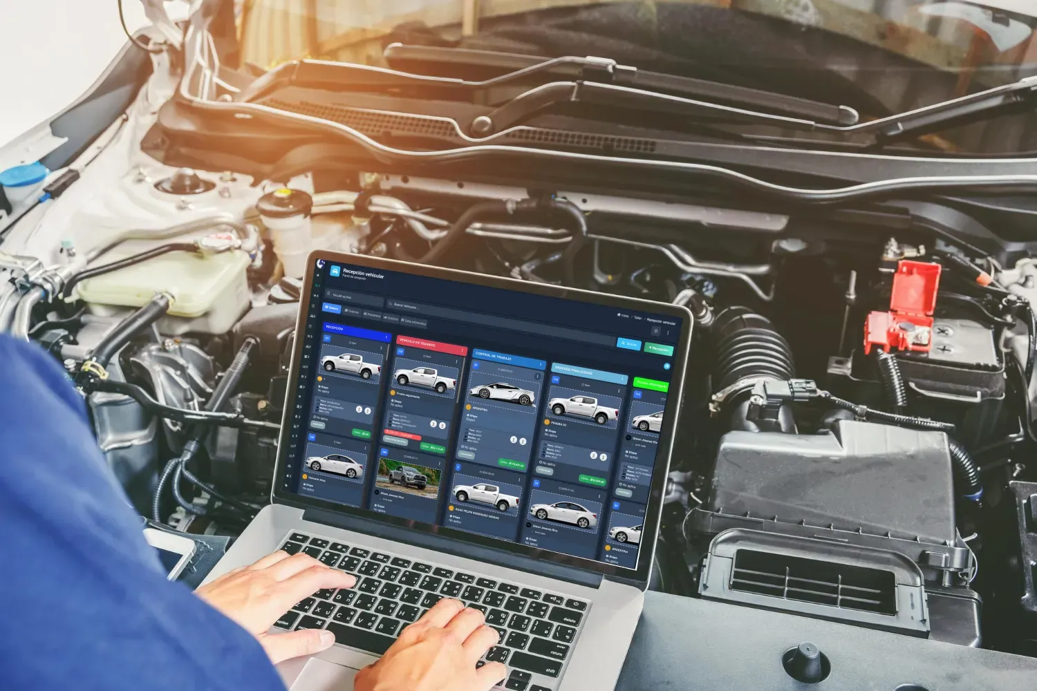 Tablero Kanban para talleres automotrices y talleres de colisión con control visual de reparaciones