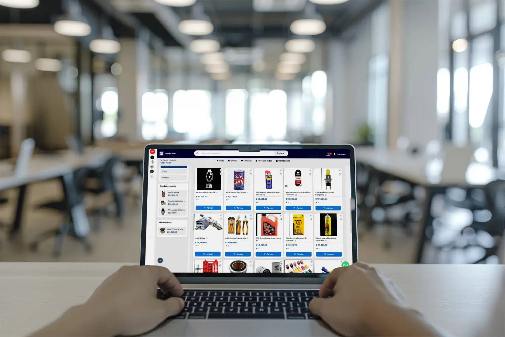 Software de tienda en línea para vender repuestos y servicios automotrices por internet